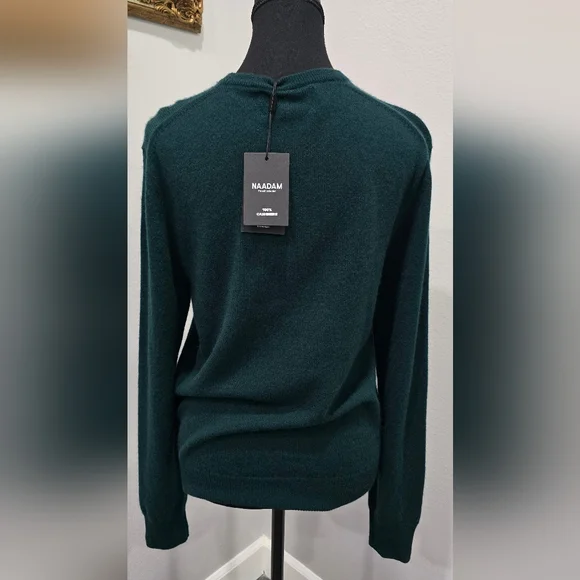 NWT NAADAM 100% Cashmere Crewneck Sweater – Pine Green – Size XS - Picture 3 of 7